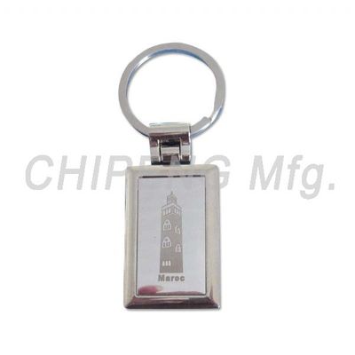 Typical Rectangular Zinc alloy keychains 10032