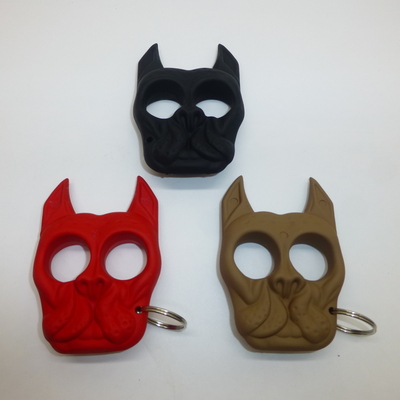 dog head design self defense keychain